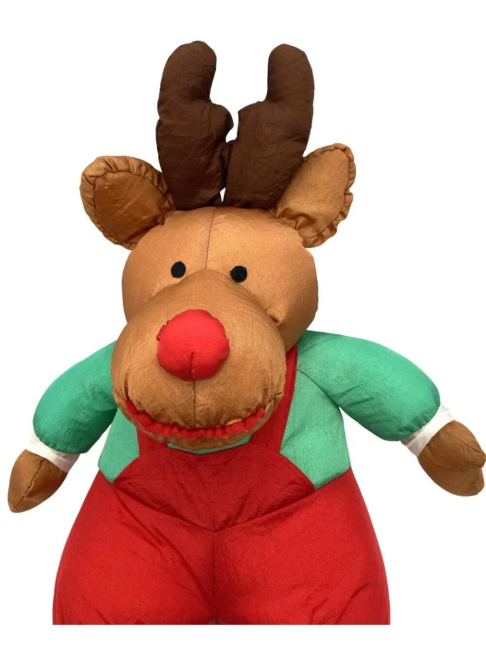 YMT Reindeer Nylon Plush Red Nose Overall Brown Antlers Christmas Decor 18